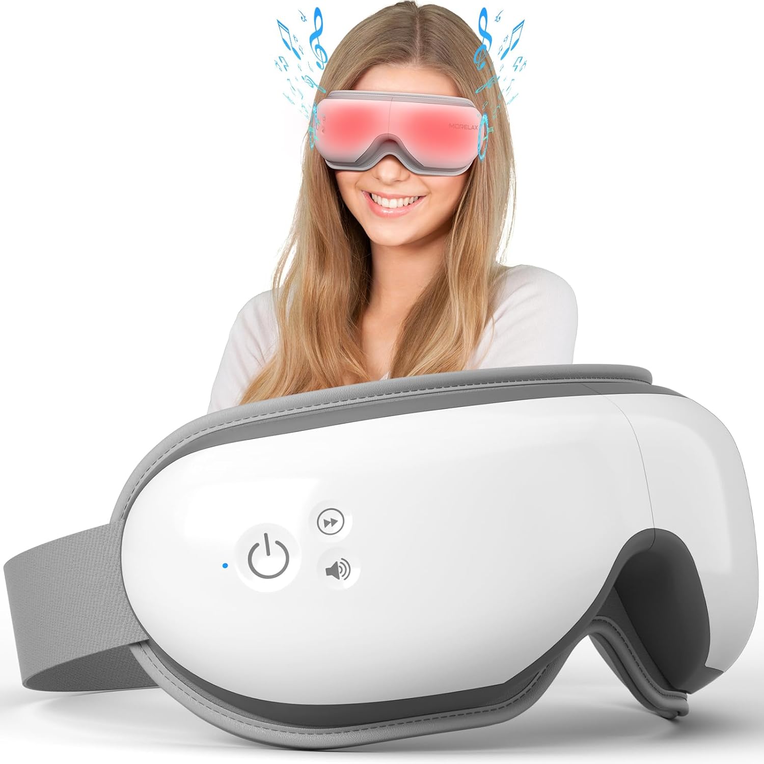 Eye Massager with Heat & Bluetooth Music, Mothers Day Birthday Gifts for Women, Reduce Eye Strain, Headache Relief and Improve S