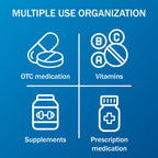 Amazon Basic Care Weekly (7-Day) Pill Organizer, Vitamin Planner, And Medicine Box, Medium Compartments, Blue