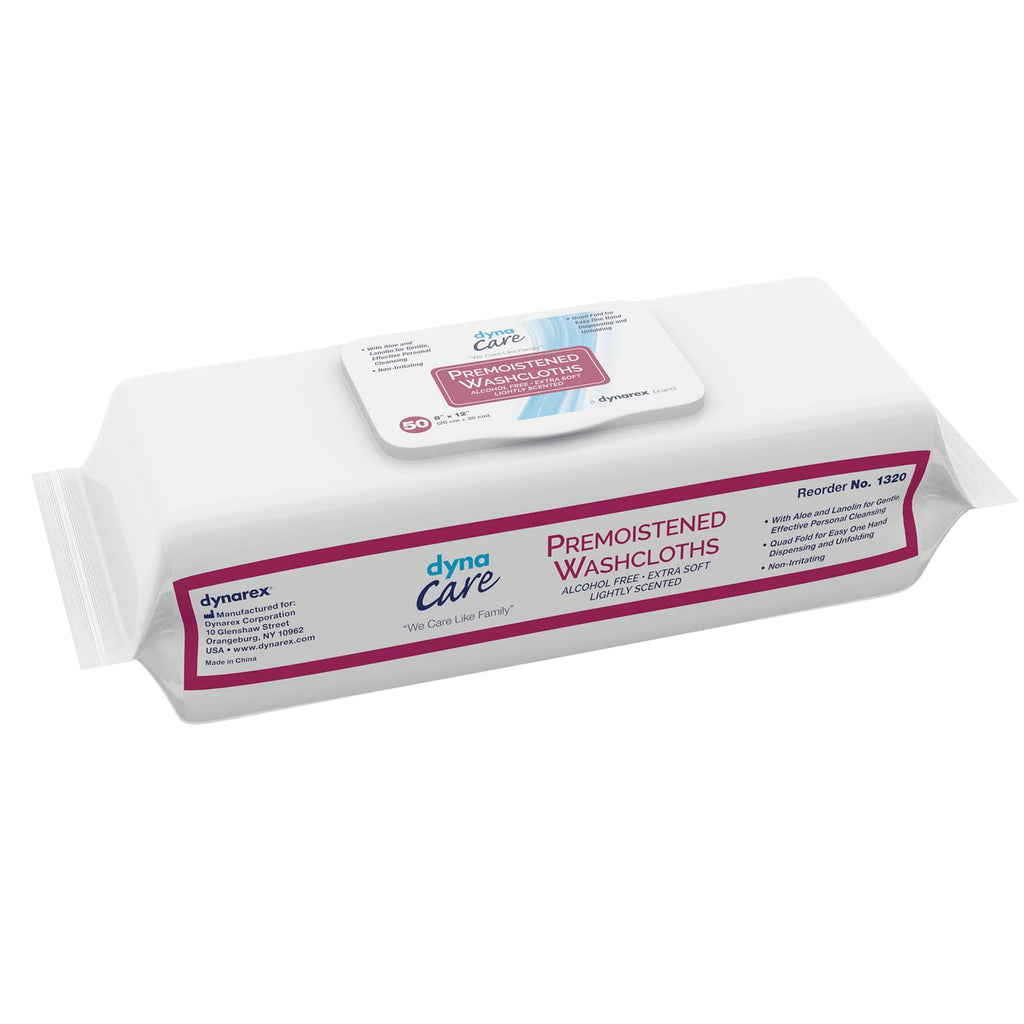 Dynarex 1320 Personal Cleansing Washcloth, Pack of 50