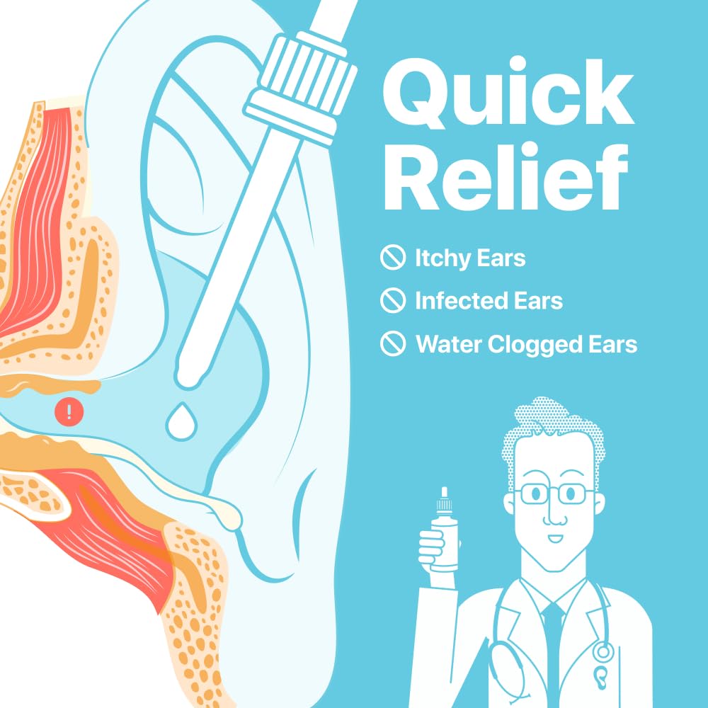 Whisper Ear Drops | 2oz | USA | All Natural Swimmers Ear Drops for Adults with Itchy Ears | Swimmer's Ear Drops Combat Swimmers