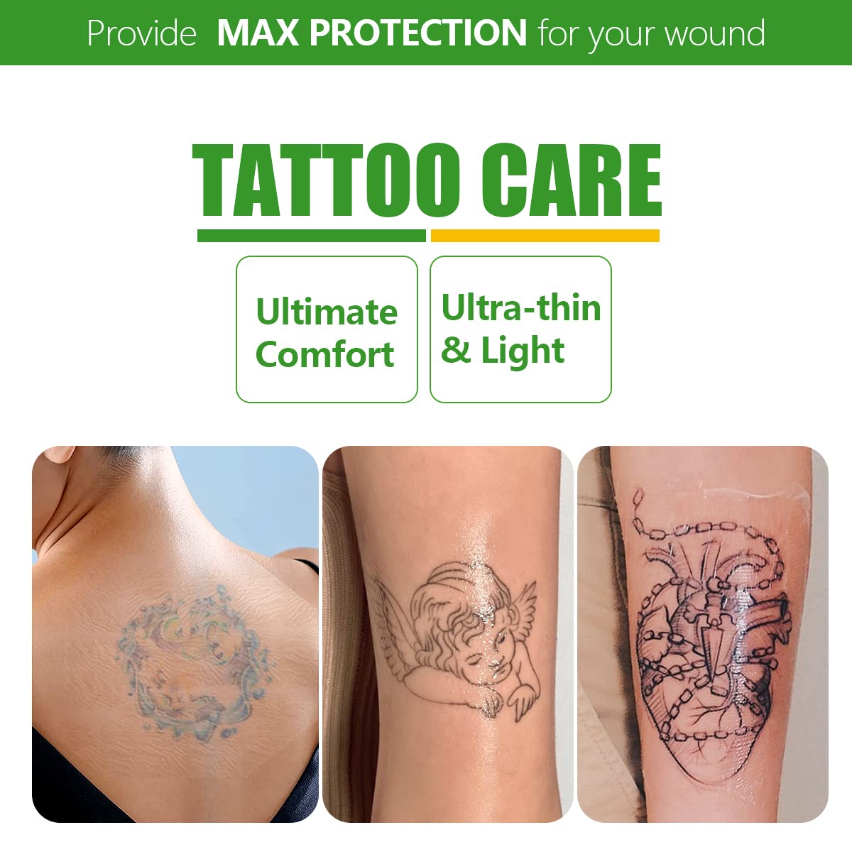 Transparent Film Dressing 4 x 4.75, 50 Packs, Waterproof Wound Cover Bandage, Post Surgical Shower or Tattoo Aftercare Banda