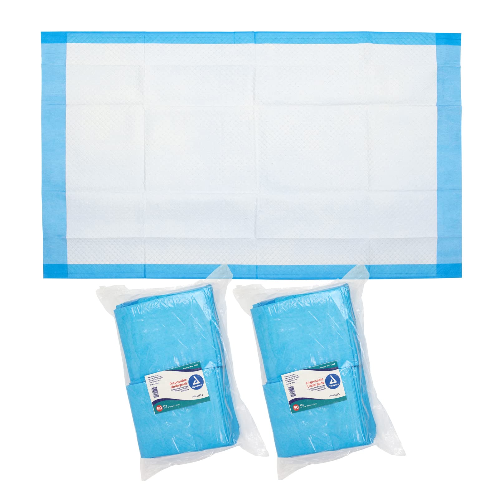 Dynarex Disposable Underpads, Ultra-Absorbent Medical-Grade Incontinence Bed Pads to Protect Sheets, Mattresses, and Furniture, 
