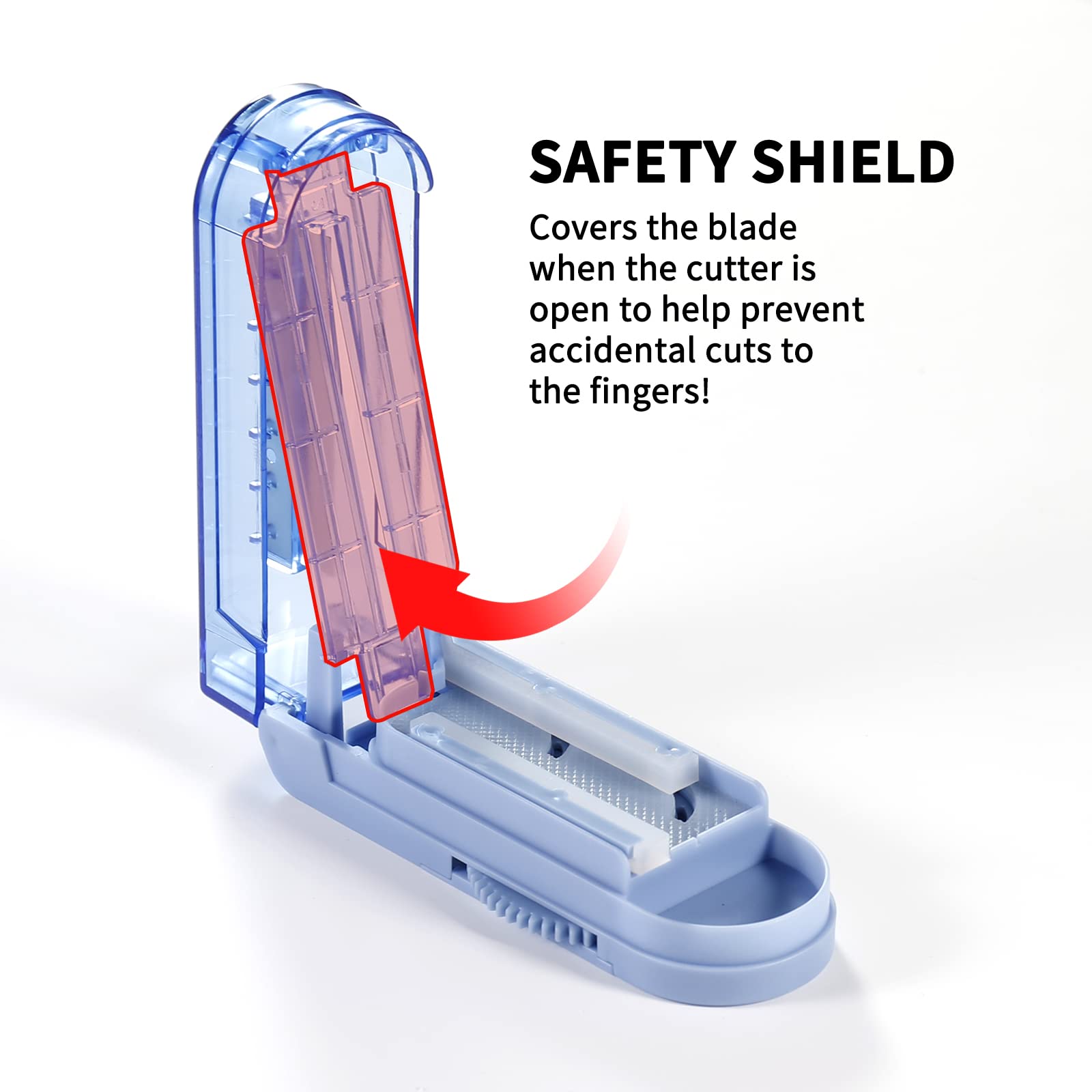 Multiple Pill Splitter, Adjustable Pill Cutter, Stainless Steel Cutting Blade & Blade Guard, with Accurate Pill Alignment, for C