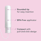 Rael Tampons, Compact Applicator Tampon Made with Organic Cotton - Tampons, Super Absorbency, BPA-Free, Chlorine Free, Leak Lock