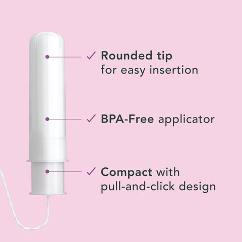 Rael Tampons, Compact Applicator Tampon Made with Organic Cotton - Tampons, Super Absorbency, BPA-Free, Chlorine Free, Leak Lock