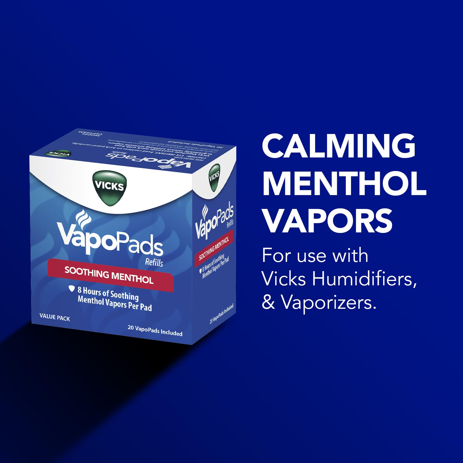Vicks VapoPads, 20 Count - Vicks VapoPads, 20 Count Refill Scent Pads - Soothing Menthol Vapor Pads for Vicks Humidifiers, Vapor