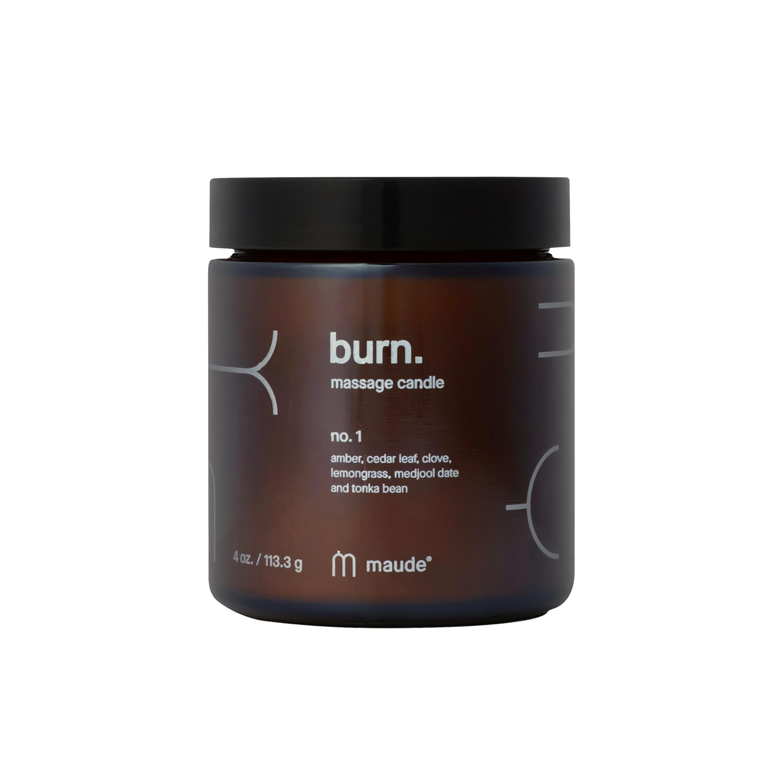 Maude Burn No. 1 - Jojoba Oil Massage Candle with Hydrating, Skin-Softening Soybean Oil - Massage Oil Candle with Notes of Amber