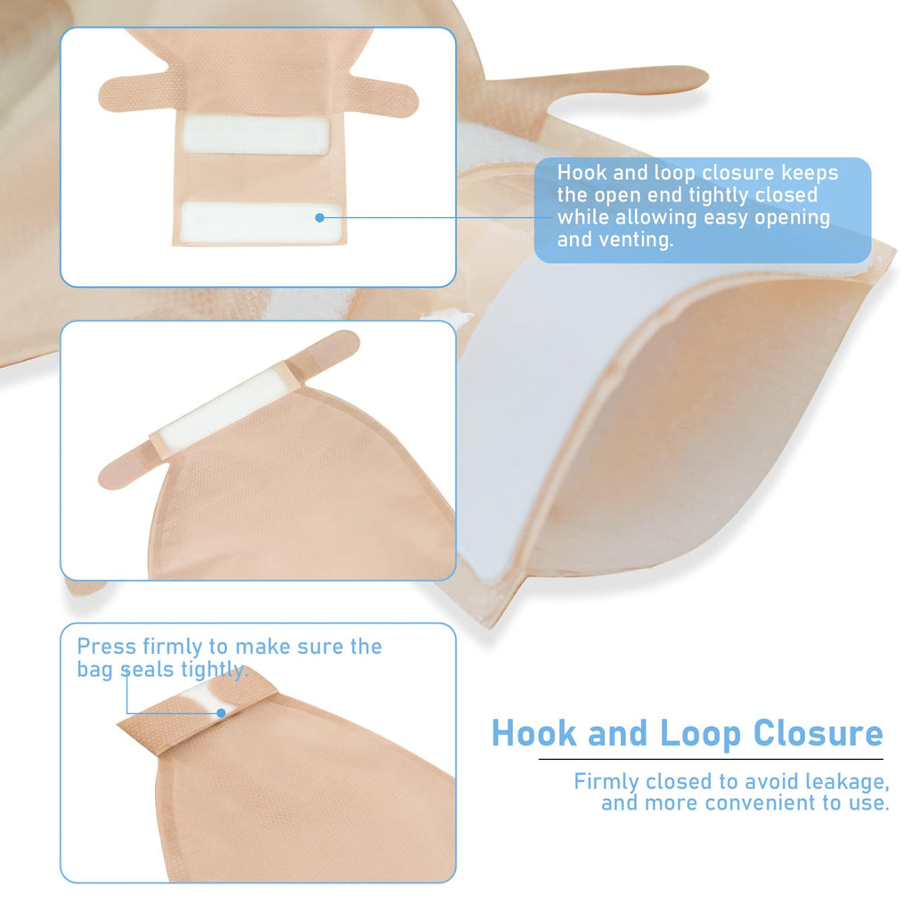 20 Pack Colostomy Bags, One Piece Ostomy Bag Ostomy Supplies, 15 mm - 70 mm Cut to Fit Drainable Pouches with Stick on Closure f