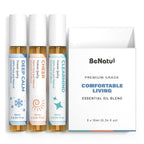 Essential Oil Set (Deep Calm, Cheer, ClearMind), Aromatherapy Roll On Blends for Massage, Body Care & Home Use, Great Fragrance 