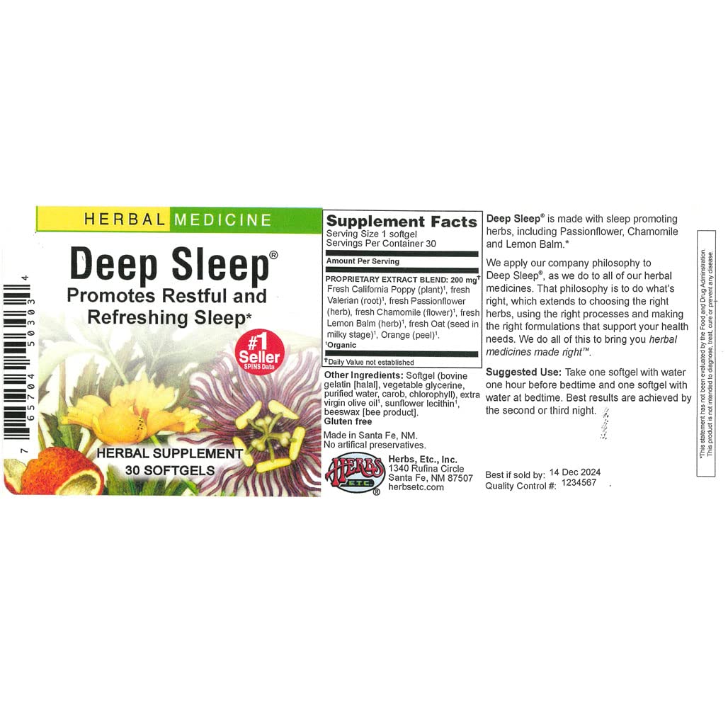 Herbs Etc. Deep Sleep Soft Gels - 30 Count (Pack of 1)