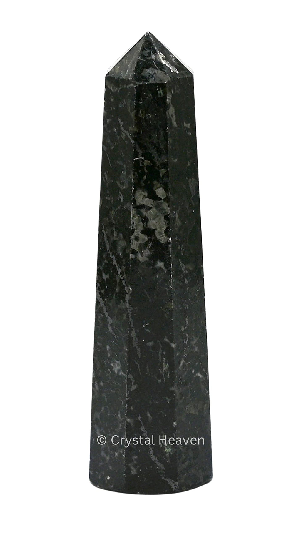 Crystal Heaven Nuummite Crystal Tower Obelisk Point For Chakra, Healing And Balancing - Aaa Grade Original Certified Gemstone Ag