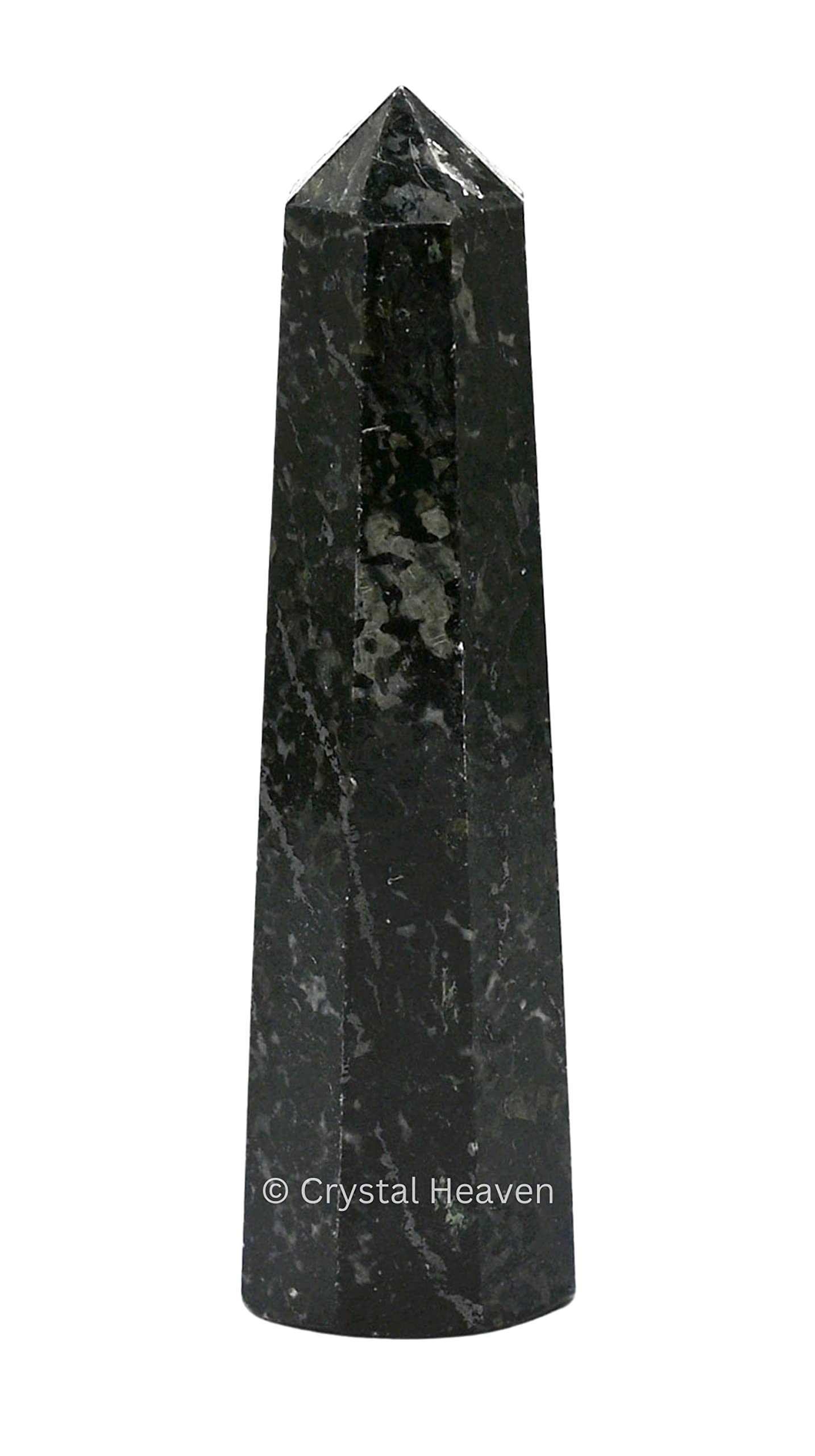Crystal Heaven Nuummite Crystal Tower Obelisk Point For Chakra, Healing And Balancing - Aaa Grade Original Certified Gemstone Ag