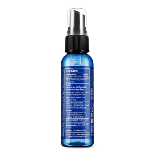 Dr. Bronners - Organic Hand Sanitizer Spray (Peppermint, 2 Ounce, 2-Pack) - Simple & Effective Formula, Cleanses & Sanitizes, N