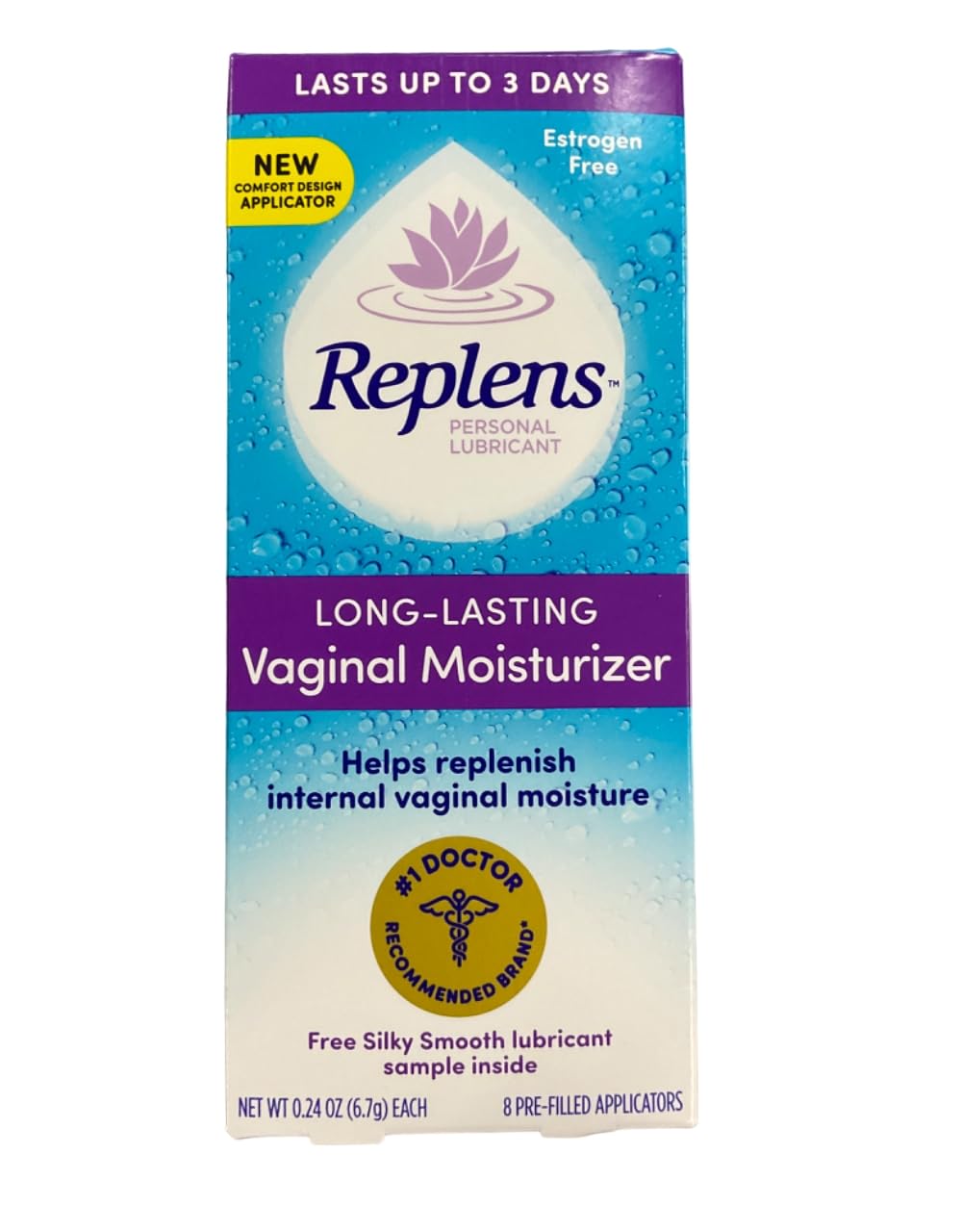 Replens Long-Lasting Vaginal Moisturizer - 0.24 Ounce (Pack of 4)