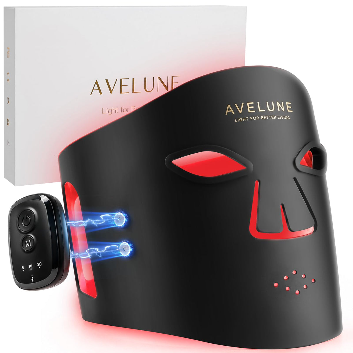 Red Light Therapy LED Face Mask with Magnetic Controller