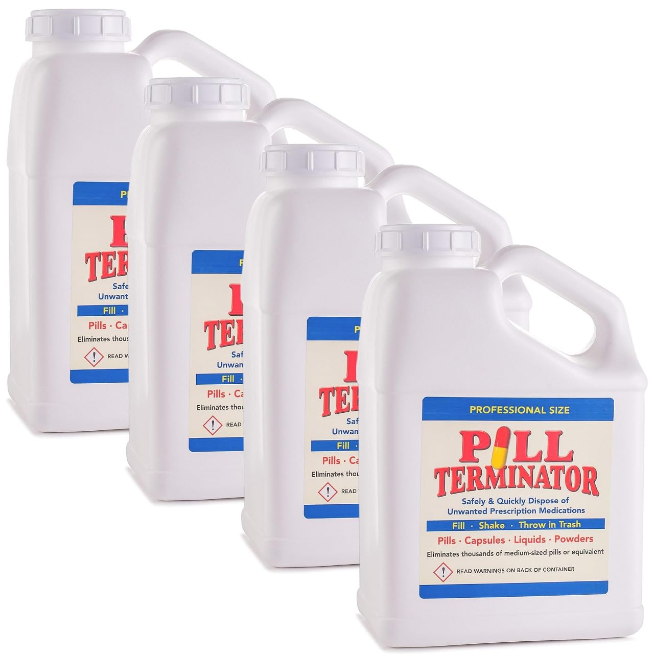 Pill Terminator - Best Safe Rx Pharmaceutical Med Destroyer & Disposal Container - Dispose Old RX Medication Drugs, Pill & Liqui