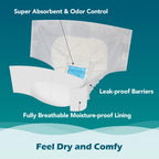 SUNKISS TrustPlus Overnight Adult Diapers with Tabs, Unisex Disposable Incontinence Briefs for Men and Women, Odor Control, Smal