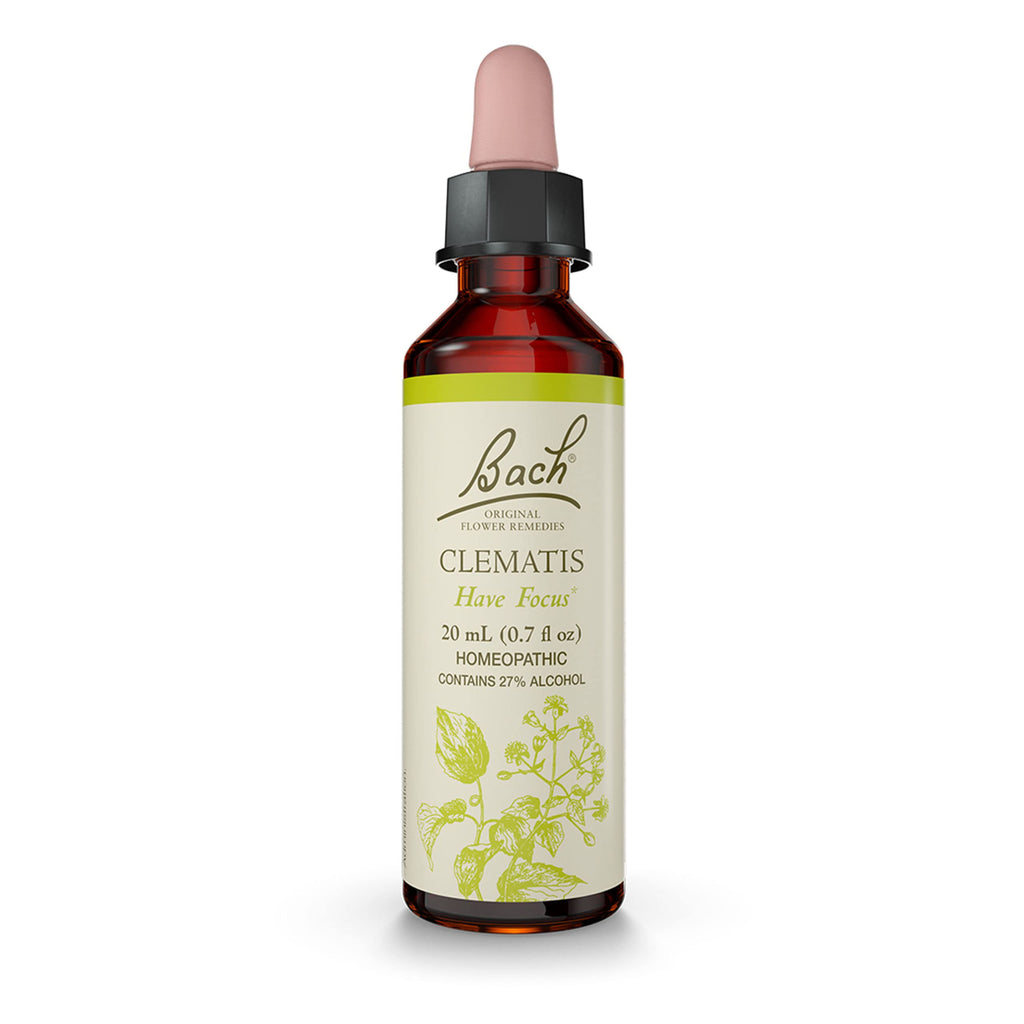 Bach Original Flower Remedies, Clematis for Focus and Concentration, Natural Homeopathic Flower Essence, Holistic Wellness and S
