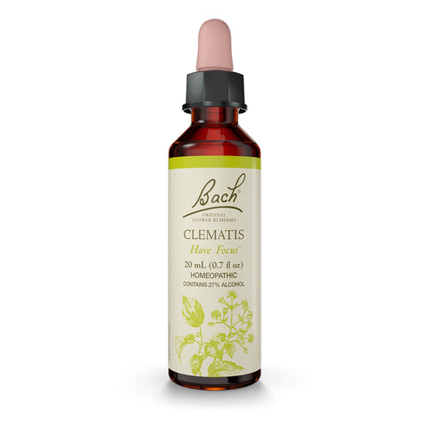 Bach Original Flower Remedies, Clematis for Focus and Concentration, Natural Homeopathic Flower Essence, Holistic Wellness and S