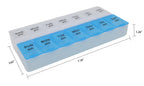 7 Day Weekly Pill AM PM Organizer, ShysTech Large Pill Case Pill Box for Pills/Vitamin/Supplements/Medication (Blue/White)