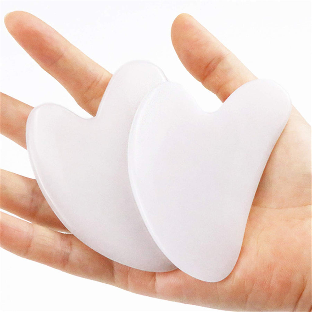 Mndrlin White Jade Crystal Jade Gua Sha Scraping Facial Massage Tool, Stone Scraping Scraper Board for SPA Women Men