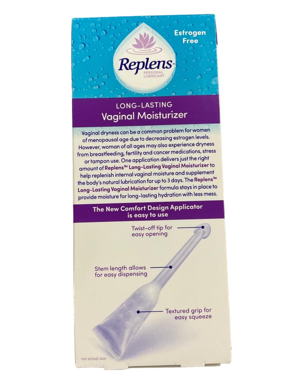 Replens Long-Lasting Vaginal Feminine Moisturizer 8 Prefilled Applicators