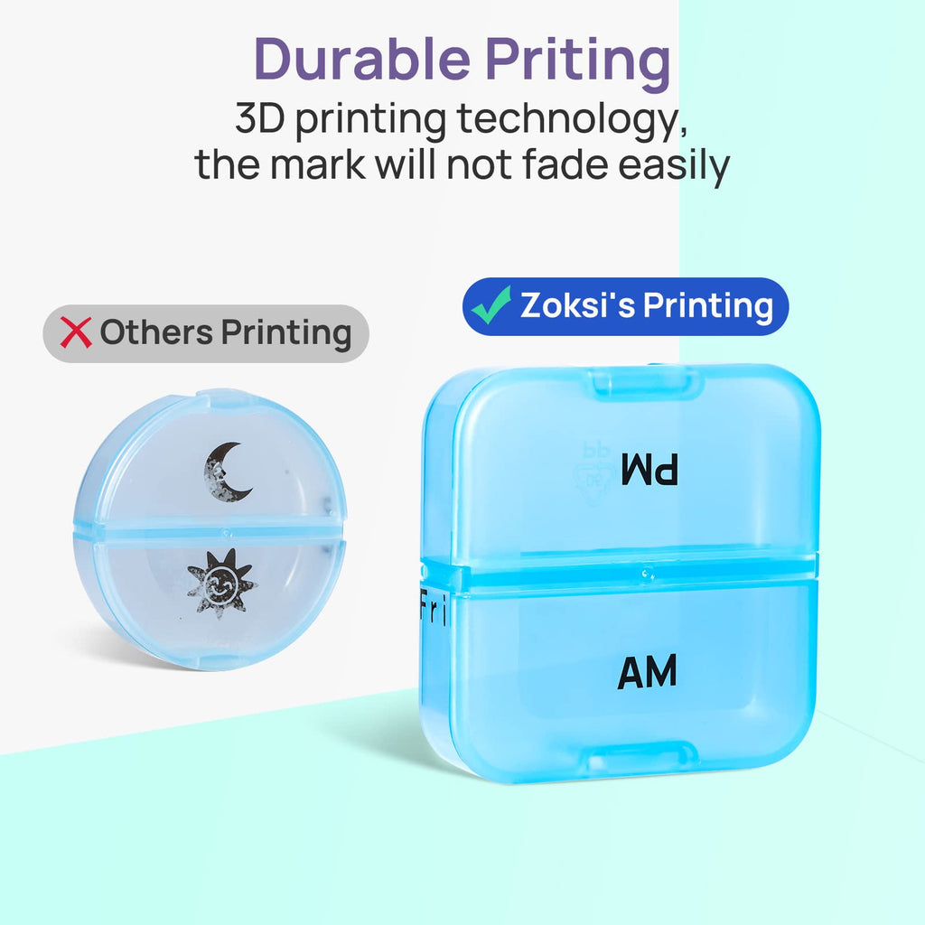Zoksi Weekly Pill Organizer 2 Times a Day, Purple 7 Day Am Pm Pill Box, Daily Am Pm Pill Organizer 7 Day, Portable Vitamin Pill