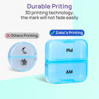 Zoksi Weekly Pill Organizer 2 Times a Day, Purple 7 Day Am Pm Pill Box, Daily Am Pm Pill Organizer 7 Day, Portable Vitamin Pill