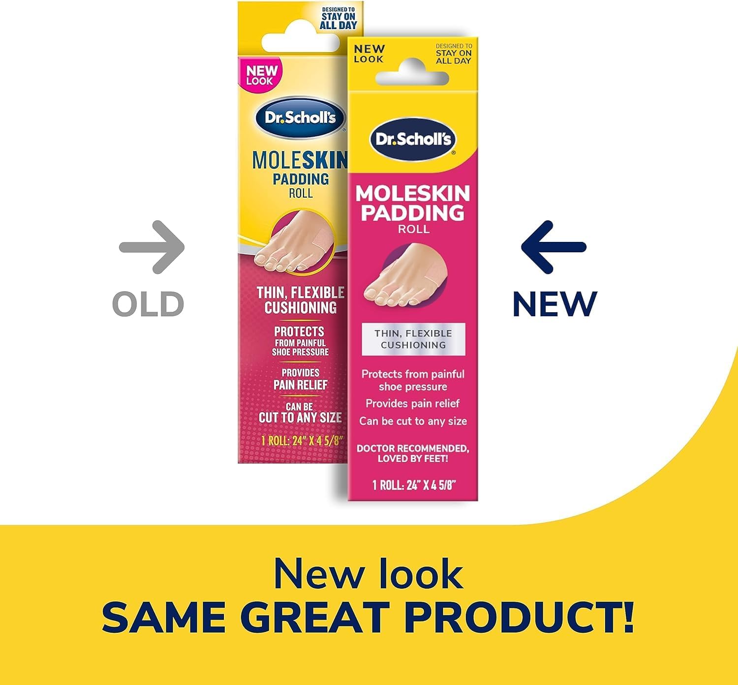 Dr. Scholl s Moleskin Plus Padding Roll 1 Each (Pack of 4)