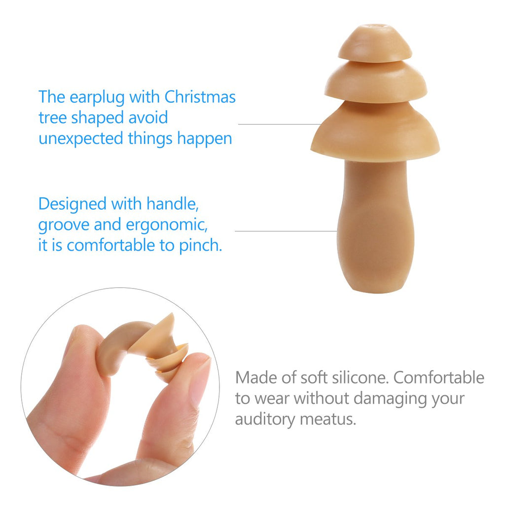 WINOMO Ear Plugs 50 Pairs Corded Soft Silicone Reusable for Sleeping Hearing Protection Swimming
