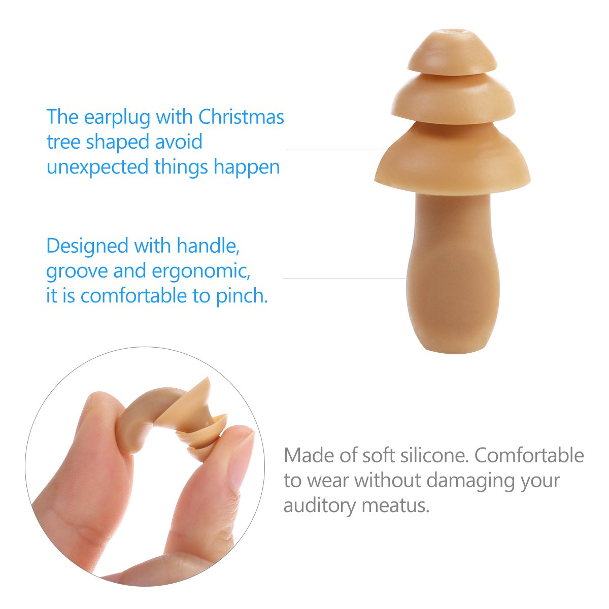 WINOMO Ear Plugs 50 Pairs Corded Soft Silicone Reusable for Sleeping Hearing Protection Swimming