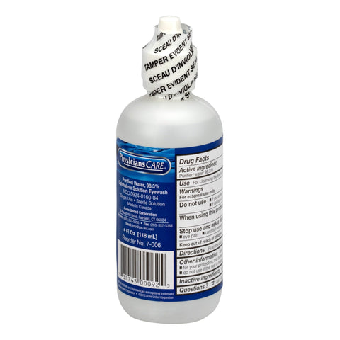 PhysiciansCare Eye Wash Solution, Sterile Isotonic Buffered Solution for Flushing & Irrigating Eyes, 4-oz Bottle