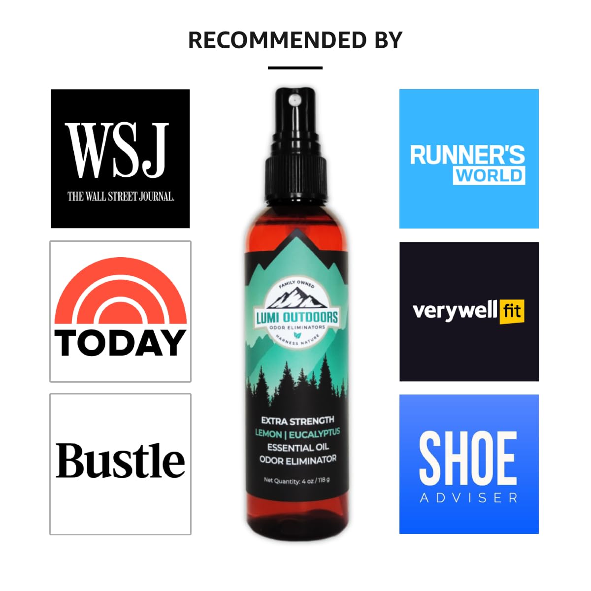 Lumi Outdoors Natural Shoe Deodorizer Spray and Foot Powder Bundle - Lemon Eucalyptus and Foot Powder