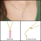 SmileBelle Rose Quartz Necklace Pink Necklace as Valentines Day Necklace, Spiritual Gifts For Daughter Pink Beaded Necklace Rose