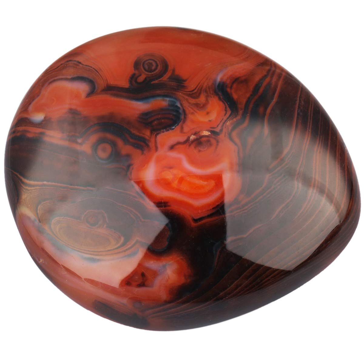 SUNYIK Natural Banded Agate Palm Stones Worry Pocket Stone, Polished Irregular Shaped Sphere Decortarion 1.5-2