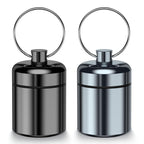 2 Pack Mini Pill Case Small Pill Holder Keychain for Purse - Portable Travel Pill Container Keychain, Waterproof Metal Daily Pil