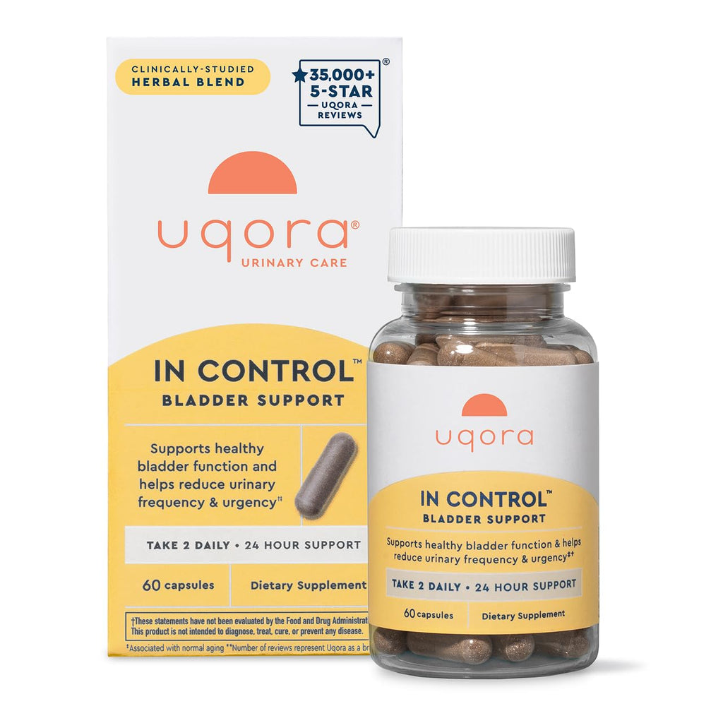 Uqora in Control Bladder Support - Daily Bladder Care & Support for Urinary Comfort - Made with botanicals, Like Horsetail & Spi