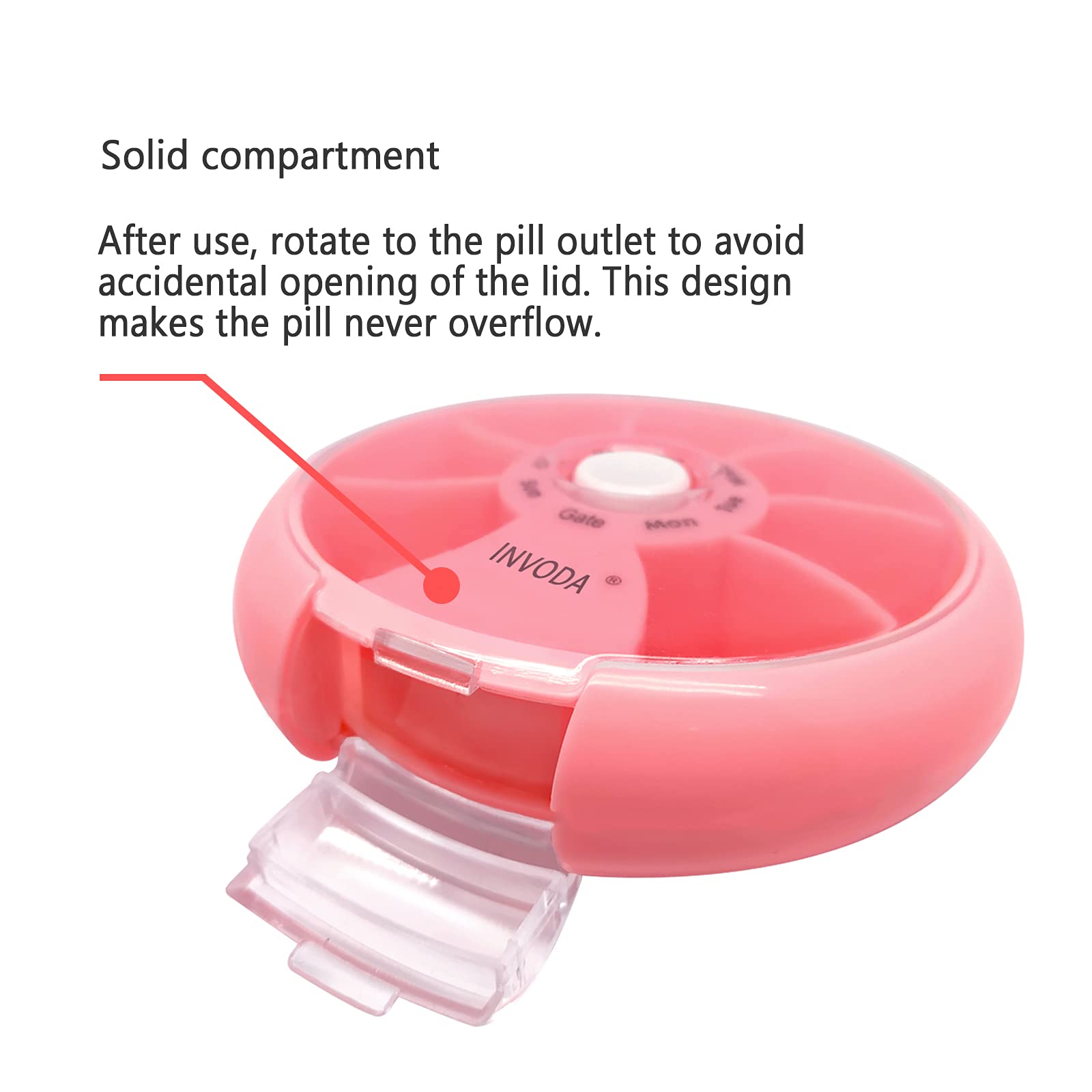 4PCS Pill Organizer 7 Compartments Daily Pill Box Weeekly Travel Small Pill Container Portable Pill Case Fish Oil Supplements Vi