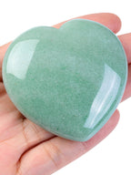 Jovivi 60mm Large Green Aventurine Crystal Heart Healing Crystals Heart Stones Polished Pocket Love Gemstones Chakra Reiki Energ