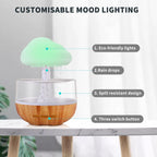 Weljoy Zen Raining Cloud Night Light Aromatherapy Essential Oil Diffuser Micro Humidifier Desk Fountain Bedside Sleeping Relaxin