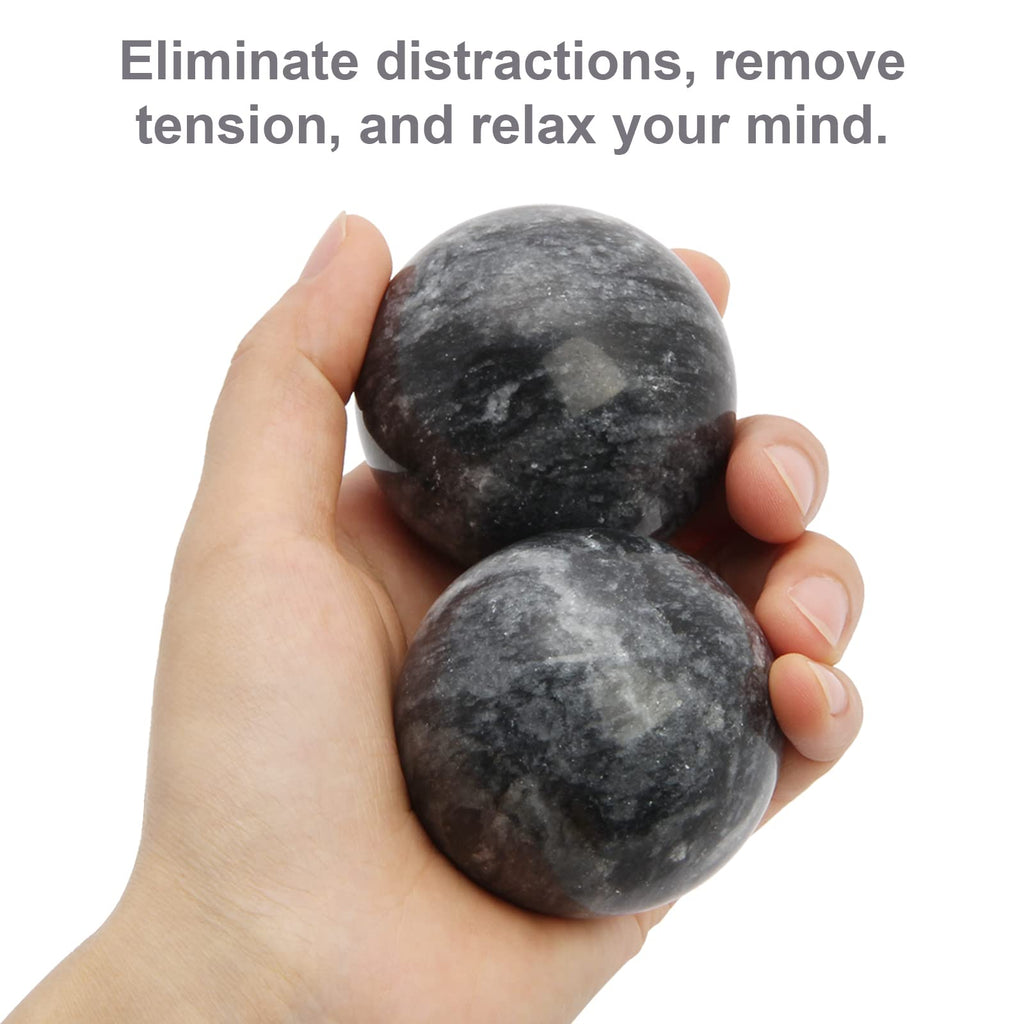 Coolrunner 2 Marble Dark Grey Baoding Balls Chinese Health Stress Relieve Hand Exercise Hand Massage Hand Balls