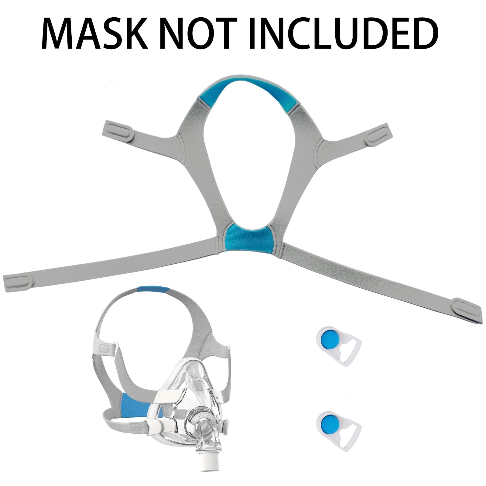 HITISPACE Airfit f20 Headgear with Clips, Replacement CPAP Mask Headgear Strap with Clips CPAP Supplies for Airfit/AirTouch F20,