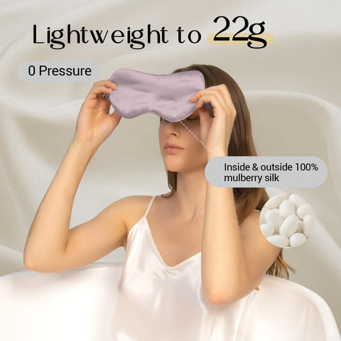 ZIMASILK 100% 22 Momme Pure Mulberry Silk Sleep Mask,Filled with 100% Mulberry Silk,Silk Wrapping Strap- Super Soft & Comfortabl