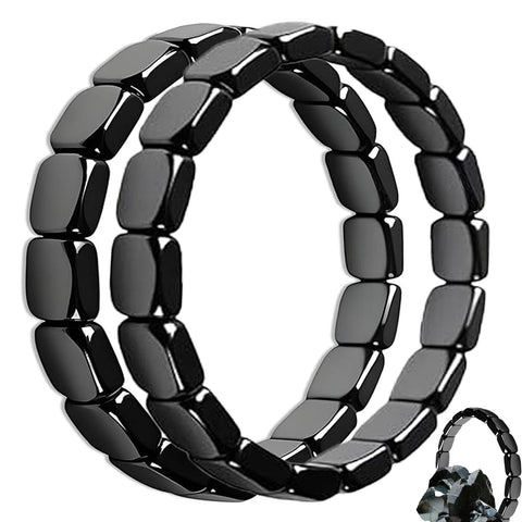 Fqwrus Hematite Bracelet Men - Reignites Masculine Energy, Natural Hematite Stone Beaded Stretch Healing Bracelets Reclaim Your 