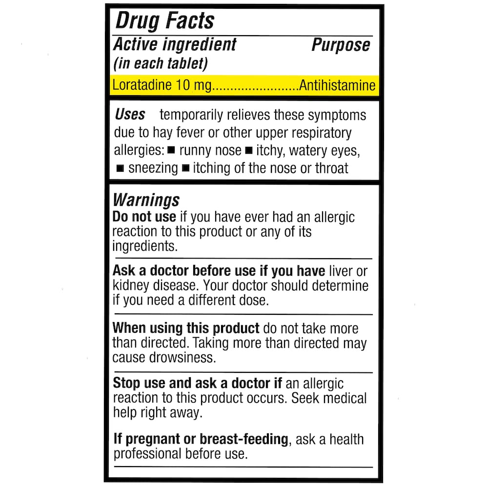 Puregen Labs Allergy Relief, Loratadine 10mg, 100 Tablets - 24 Hour Non-Drowsy Antihistamine Allergy Medicine for Runny Nose, Sn