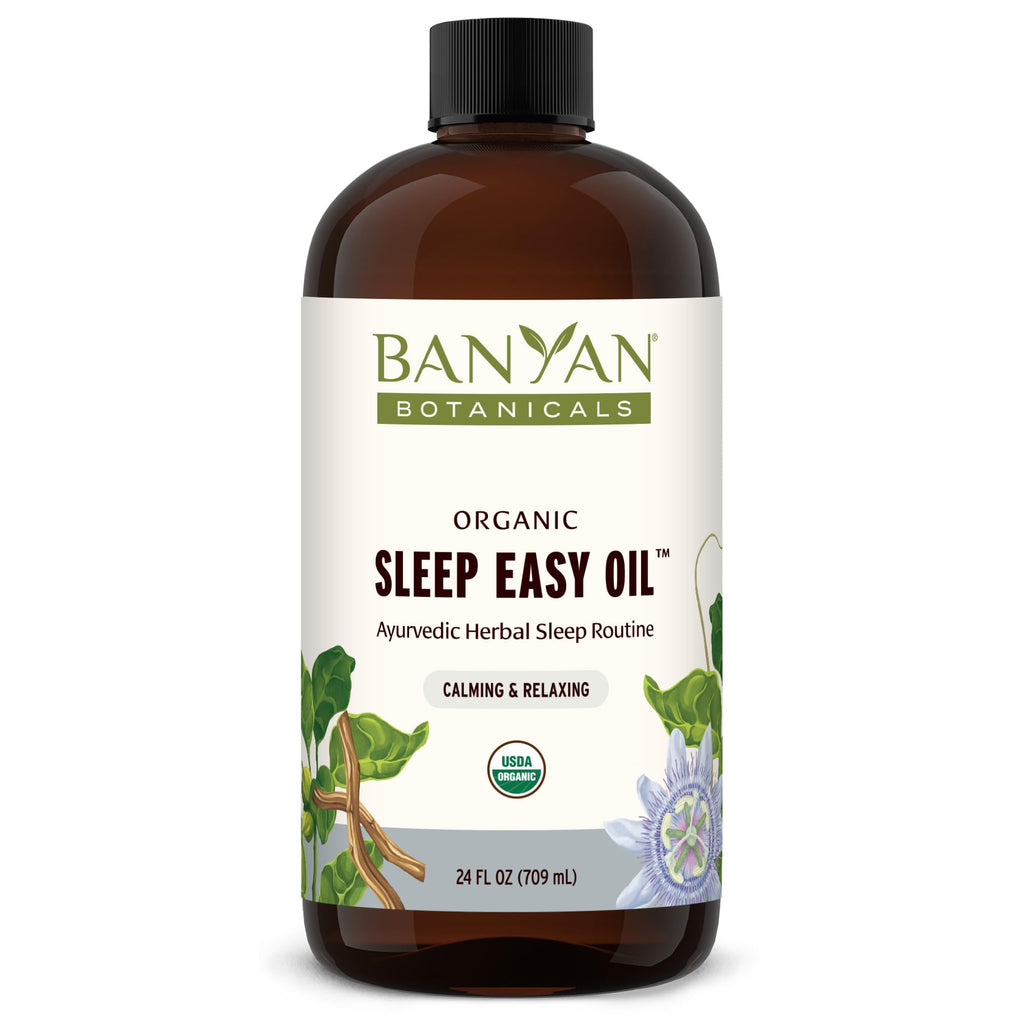 Banyan Botanicals Sleep Easy Oil - Organic Ayurvedic Herbal Massage Oil - Calming & Relaxing Massage Oil with Ashwagandha, Passi