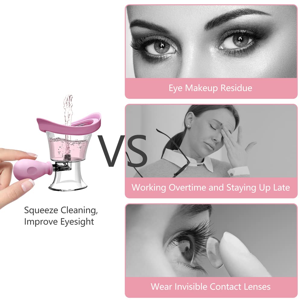 Abnaok Eye Wash Cup,Eye Wash Bath Kit - Silicone Eye Cup for Effective Eye Cleansing Transparent with Storage Container,Manual a