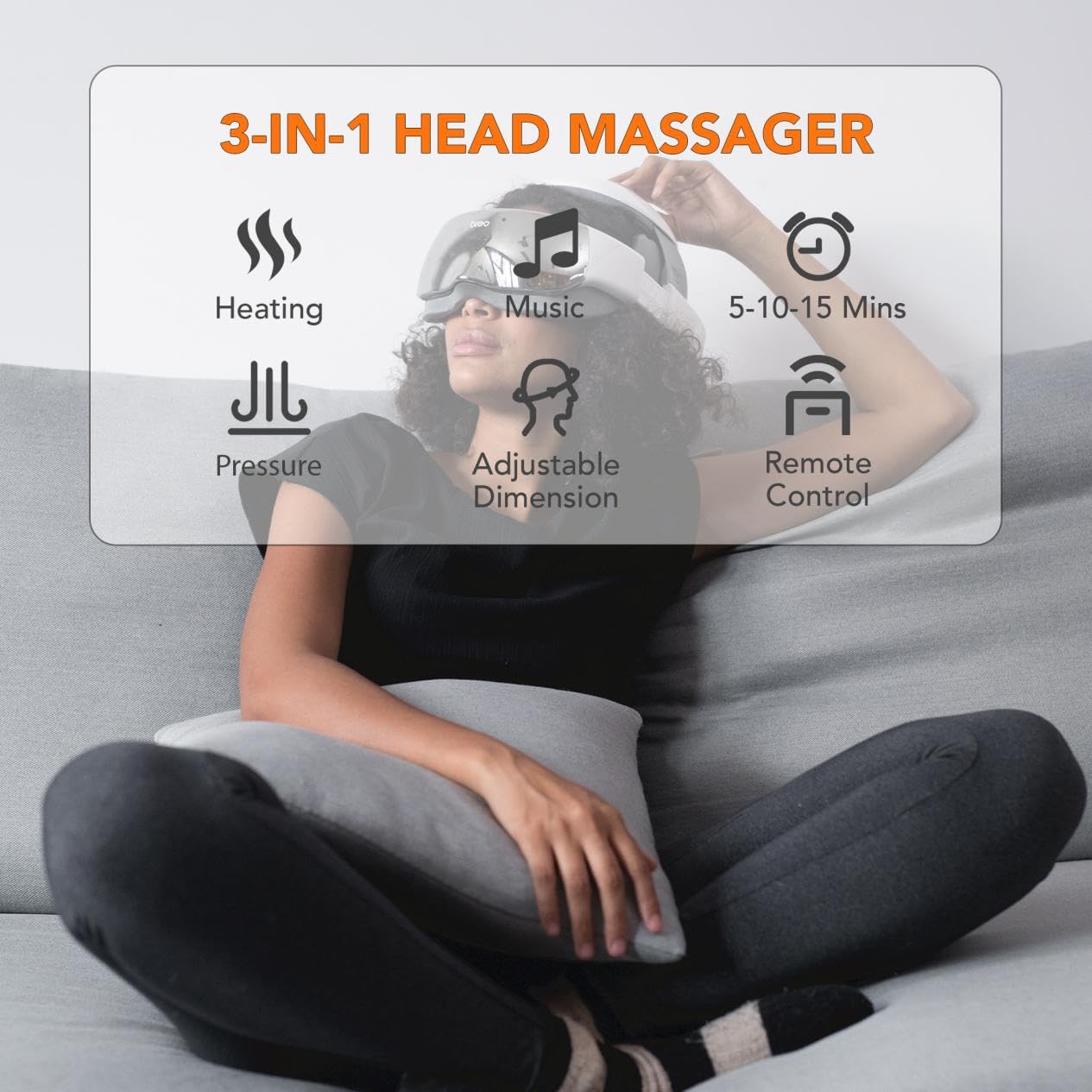 Breo iDream3 Rechargeable Head Massager with Scalp Massage & Remote Control for Relax