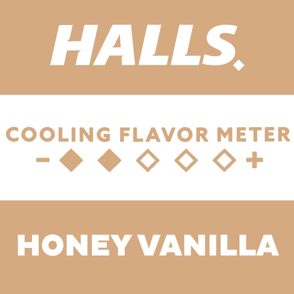 HALLS Throat Soothing Honey Vanilla Cough Drops, 12 Bags of 30 Drops (360 Total Drops)