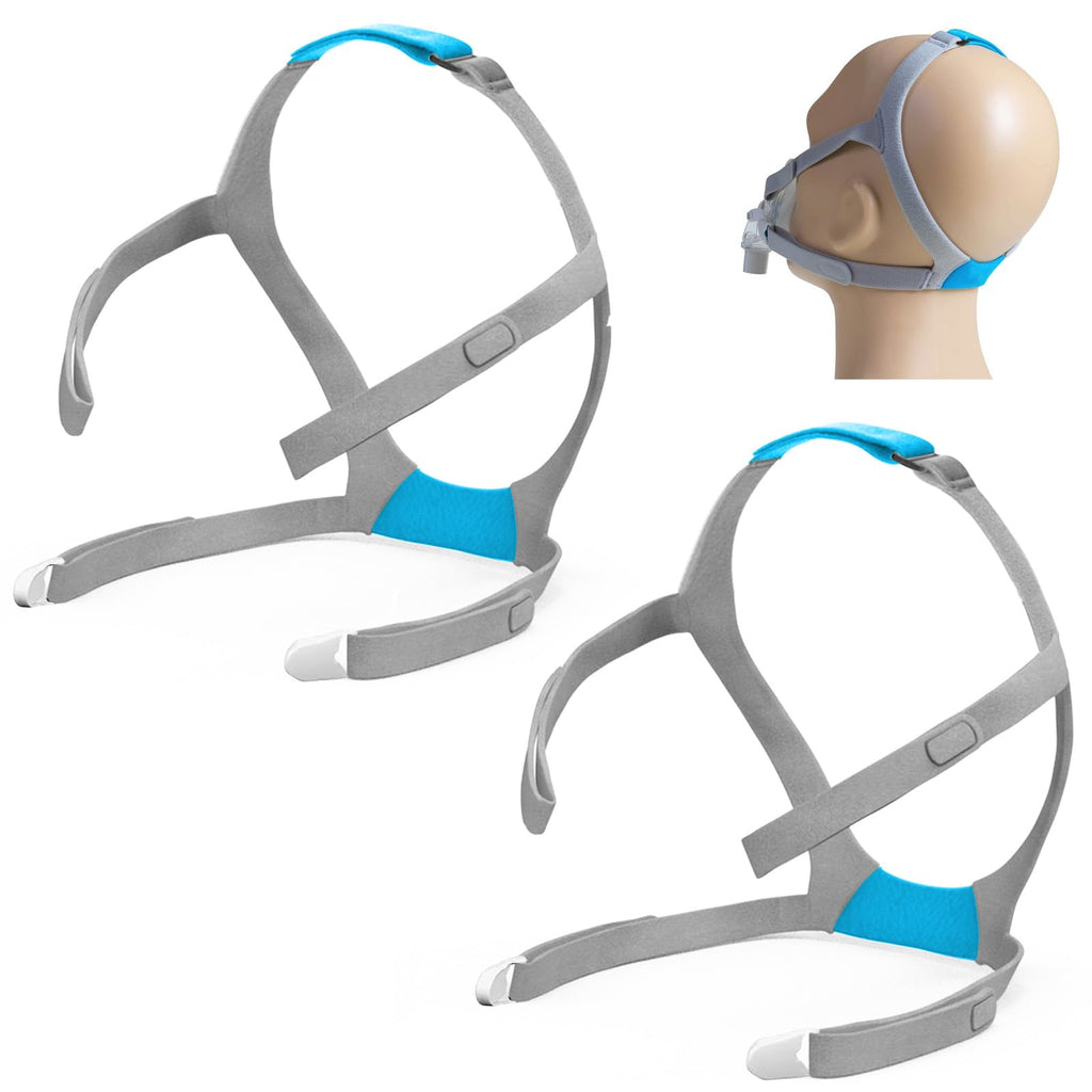 2-Pack Headgear Compatible with Airfit F30 CPAP Mask, Headgear Strap Replacement for Resmed F30, Adjustable Headband with 4 Clip